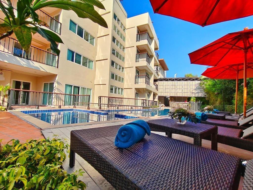 Pool-side seating at Aonang All Seasons Beach Resort